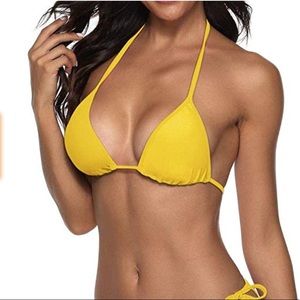 🌼3/$10 Hop Lun Yellow String Bikini Top🌼